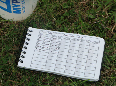 Recording running and sprint times in the Pocket Gym Diary.