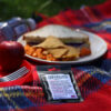 Repellets Compact Insect Repellent Wipes in their packaging on a picnic blanket outdoors.