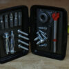 The Magnetic Pocket Case being used for storing screws, bits and other metal parts for DIY jobs.