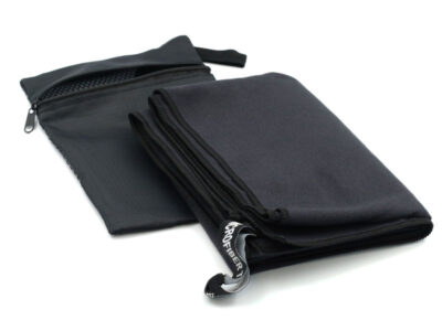 The microfibre towel with storage pouch, on a plain white background.