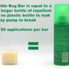 Bug Bar Solid Insect Repellent Bar next to a conventional aerosol spray bottle equivalent.
